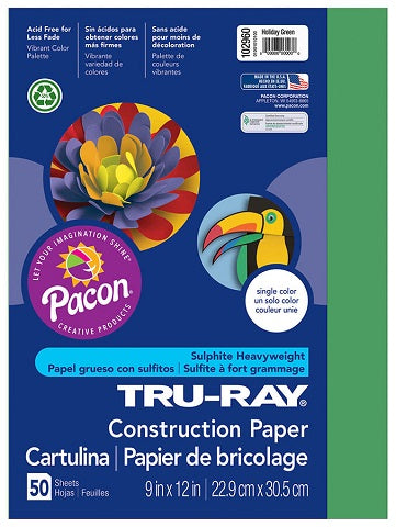 Pacon Tru-Ray Construction Paper 9" x 12" 50 Sheets Per Pack