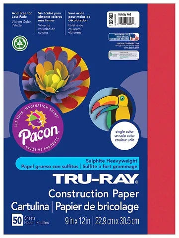 Pacon Tru-Ray Construction Paper 9" x 12" 50 Sheets Per Pack