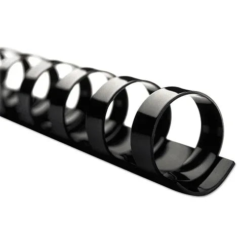 Plastic binding elements 19 ring, black 100 per box 1/2", 100 sheets cap