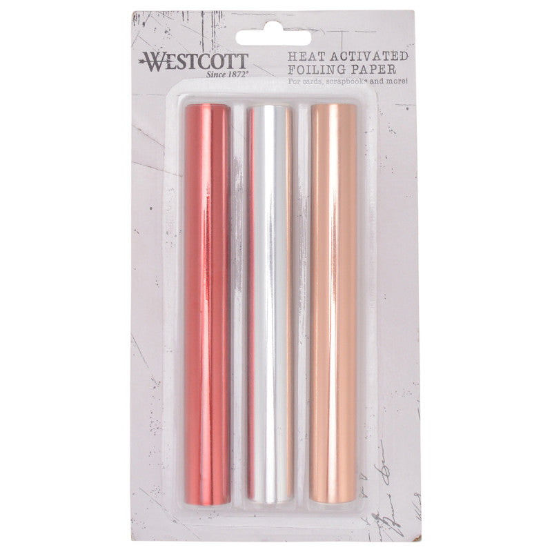 3-Pack Crafting Heat Activated Foil Rolls, Red, Silver, Gold