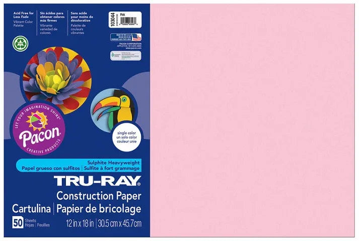 Pacon Tru-Ray Construction Paper 12" x 18" 50 Sheets Per Pack