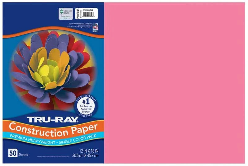 Pacon Tru-Ray Construction Paper 12" x 18" 50 Sheets Per Pack