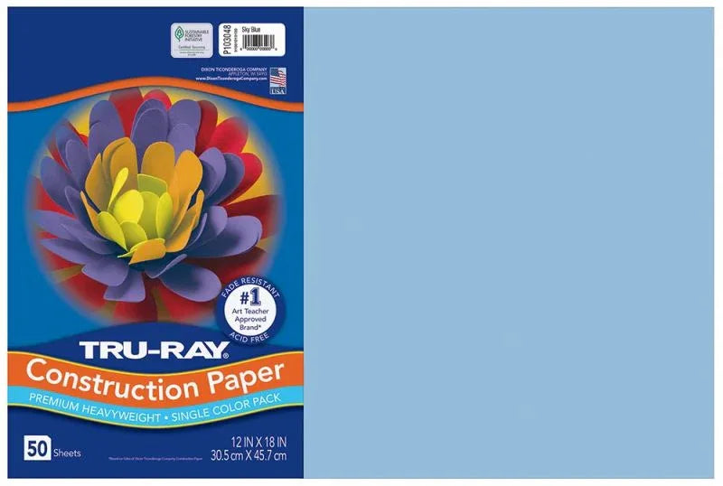 Pacon Tru-Ray Construction Paper 12" x 18" 50 Sheets Per Pack