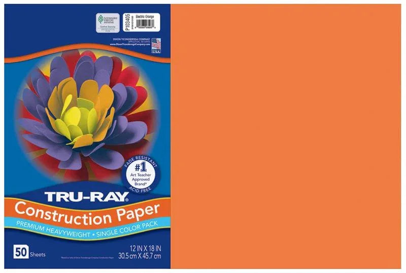 Pacon Tru-Ray Construction Paper 12" x 18" 50 Sheets Per Pack