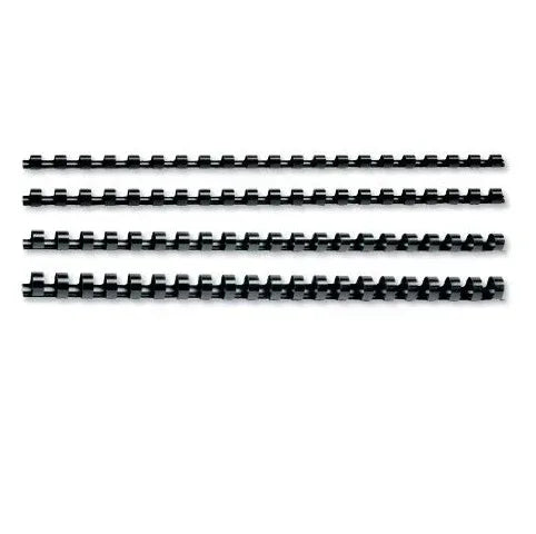 Plastic binding elements 19 ring, black 100 per box 5/8", 145 sheets cap