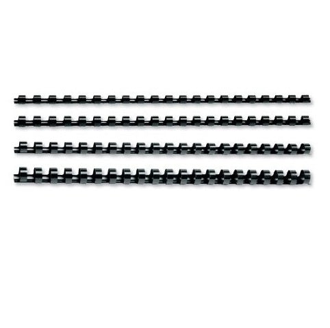 Plastic binding elements 19 ring, black 100 per box 3/4", 165 sheets cap