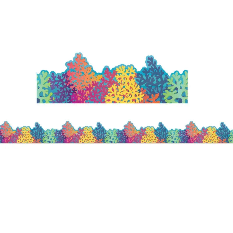 Seas the Day Colorful Coral Reef Extra Wide Die-Cut Deco Trim&reg;, 37 Feet
