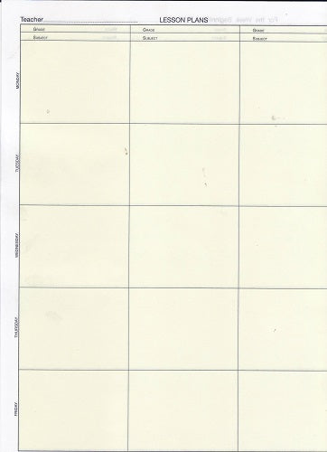 Teachers Duplicate Plan Book, 6 periods, 9 1⁄2" x 12" 100 sheets,106-D