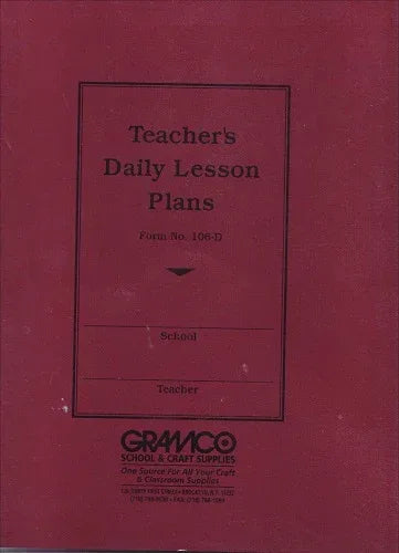 Teachers Duplicate Plan Book, 6 periods, 9 1⁄2" x 12" 100 sheets,106-D
