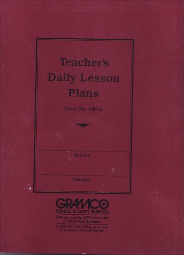 Teachers Duplicate Plan Book, 8 periods, 9 1⁄2" x 12" 100 sheets,106-8D