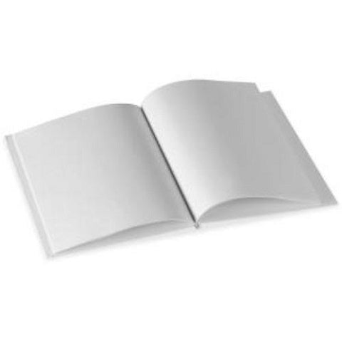White Hardcover Blank Book, 6"W X 8"H, 14 Blank Pages; no. ASH10700