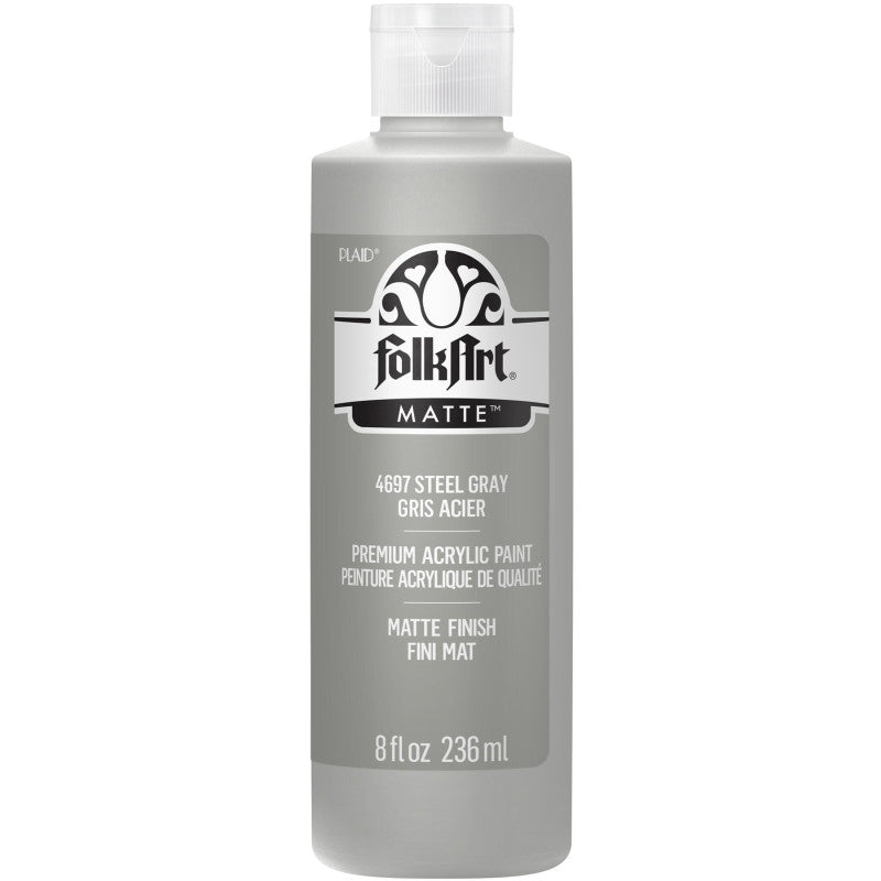 Acrylic Paint Matte, 8oz., Steel Gray