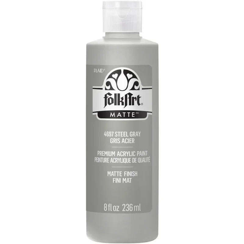 Acrylic Paint Matte, 8oz., Steel Gray