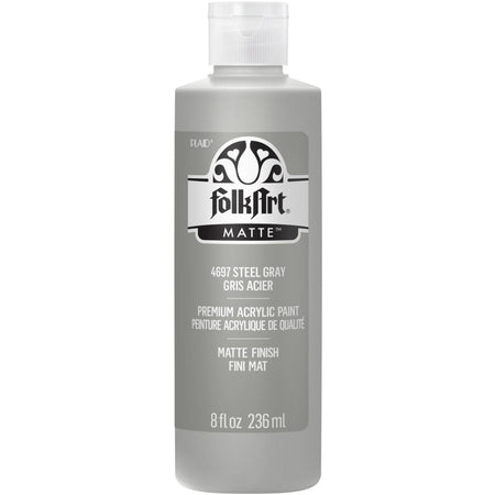 Acrylic Paint Matte, 8oz., Steel Gray