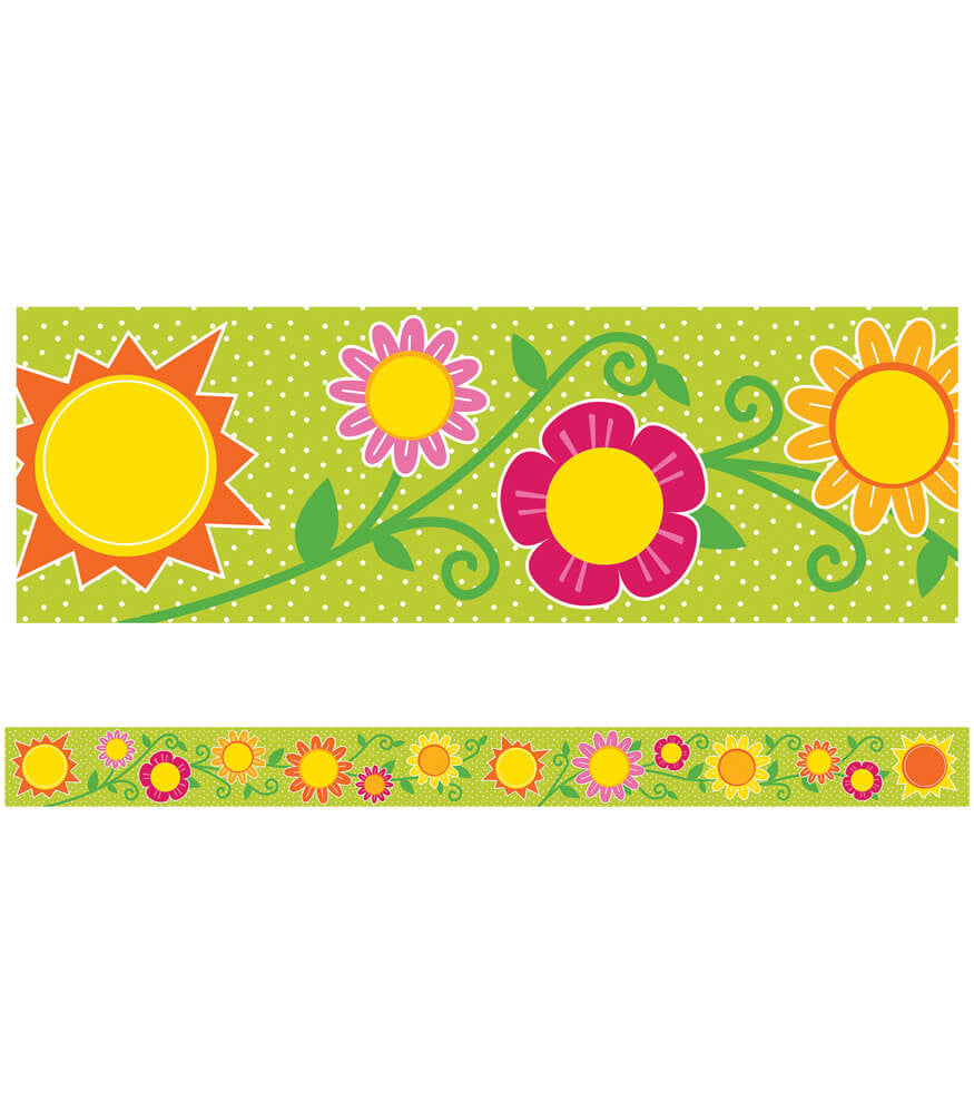 Straight Borders - Sunshine & Flowers - 3" x 36-Inch, 12-Pack (CD-108231)