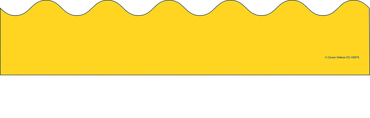 Rolled Scalloped Borders 2-1/4" Wide x 65 feet roll - Yellow (Carson Dellosa 108467)