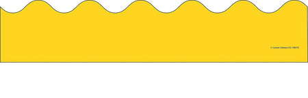 Rolled Scalloped Borders 2-1/4" Wide x 65 feet roll - Yellow (Carson Dellosa 108467)