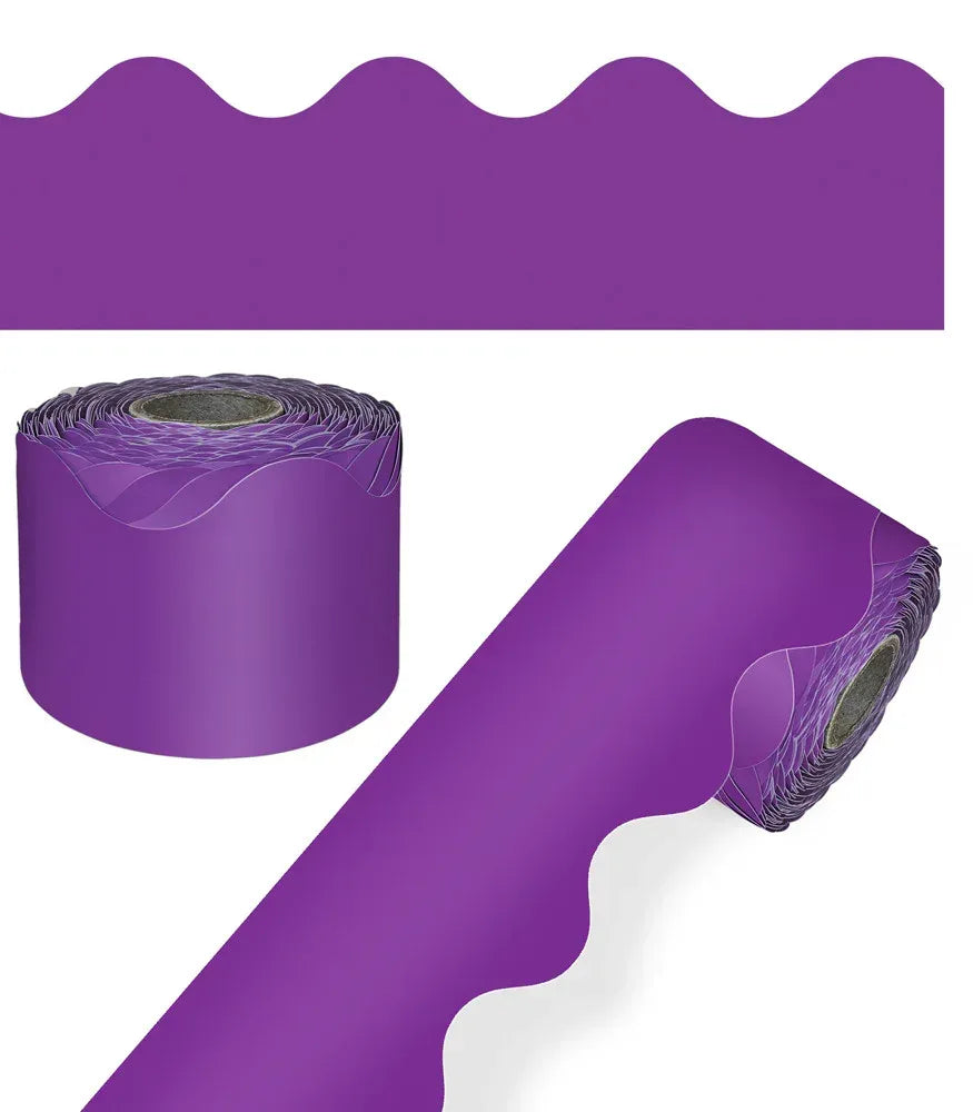 Rolled Scalloped Borders, 2-1/4" Wide x 65 feet roll - Purple (CD-108499)