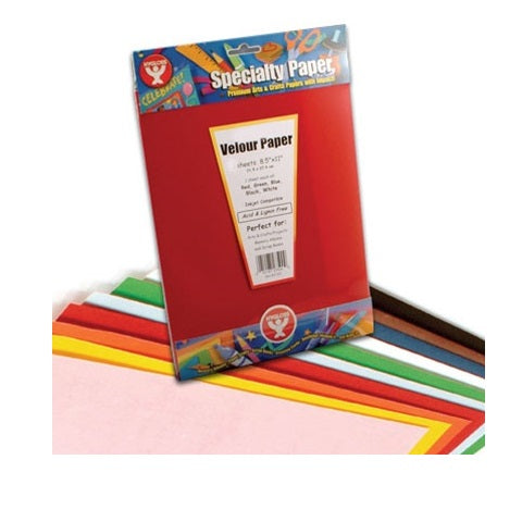 Velour Paper Assorted Colors - 8.5" x 10" (20 Sheets)