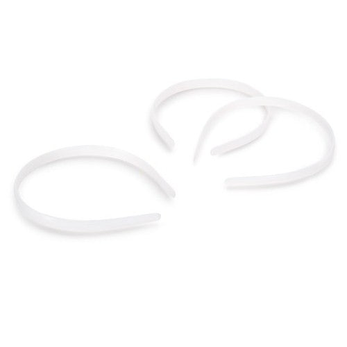 Plastic Headbands without Teeth 1/2" - White - 10mm - 12/Pkg