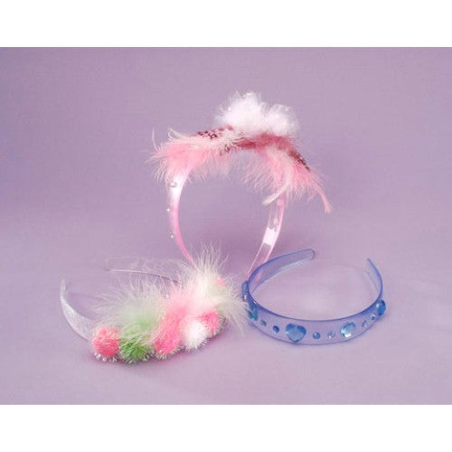 Plastic Headbands without Teeth 1" - White - 25mm - 12/pkg