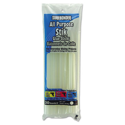 Surebonder Standard Size 10" L x 7/16" D, All Purpose Clear Glue Stick-20 Sticks per Bag DT-2010