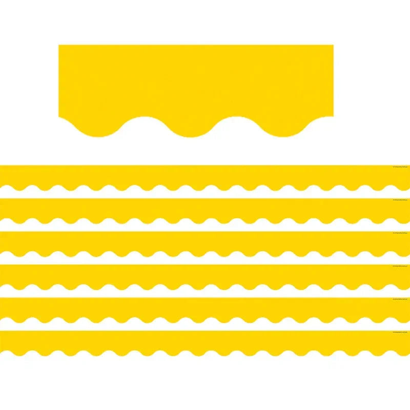 Yellow Gold Scalloped Border Trim, 35 Feet Per Pack, 6 Packs