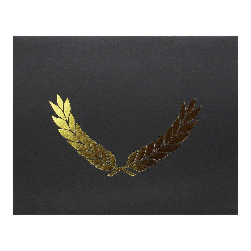 Gold Foil Stamped Black Certificate Folders, 10" x 13", Pack of 30