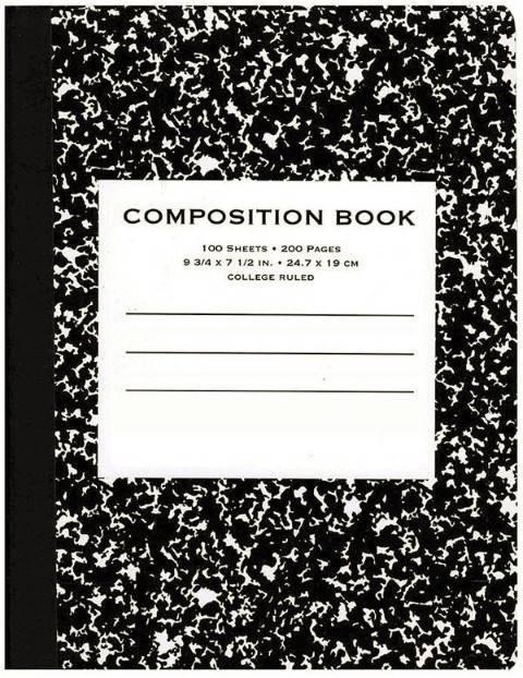 Composition Notebook, 9.75" x 7.5", Ruled 100 Sheets