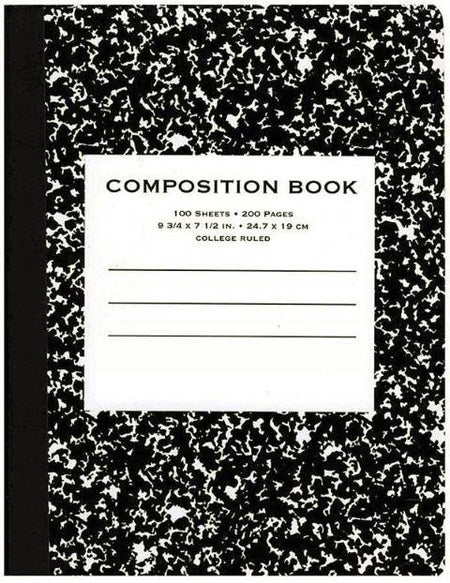 Composition Notebook, 9.75" x 7.5", Ruled 100 Sheets