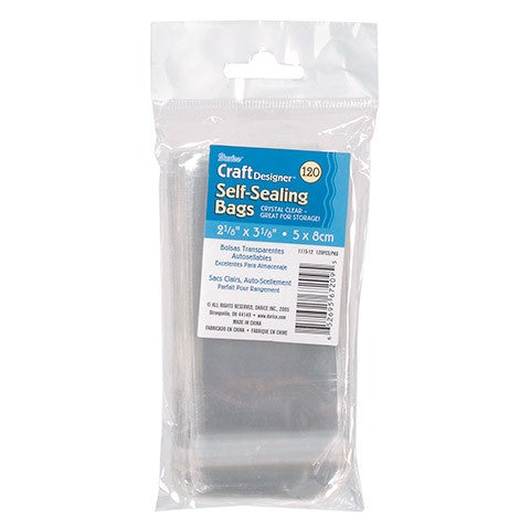 Self Sealing Plastic Bags - 2-1/8 X 3-1/8 Inches - 120 Pieces