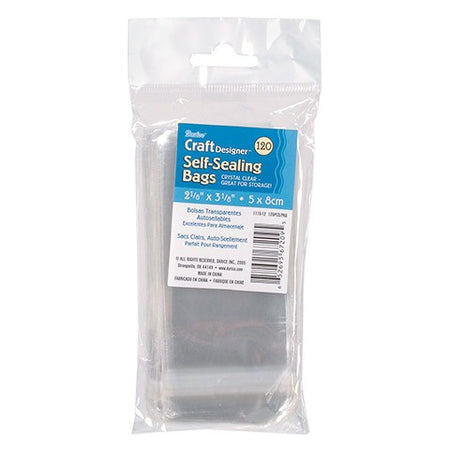 Self Sealing Plastic Bags - 2-1/8 X 3-1/8 Inches - 120 Pieces