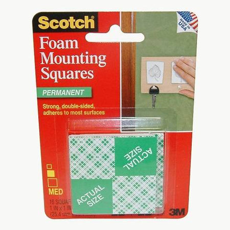 Scotch Precut Foam Mounting Squares Heavy Duty, 1 Inch, 16 Count