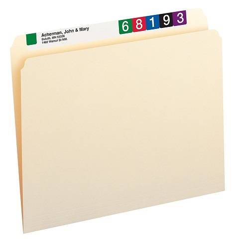 File Folders, Straight-Cut Tab, Letter Size, Manila, 100 Per Box