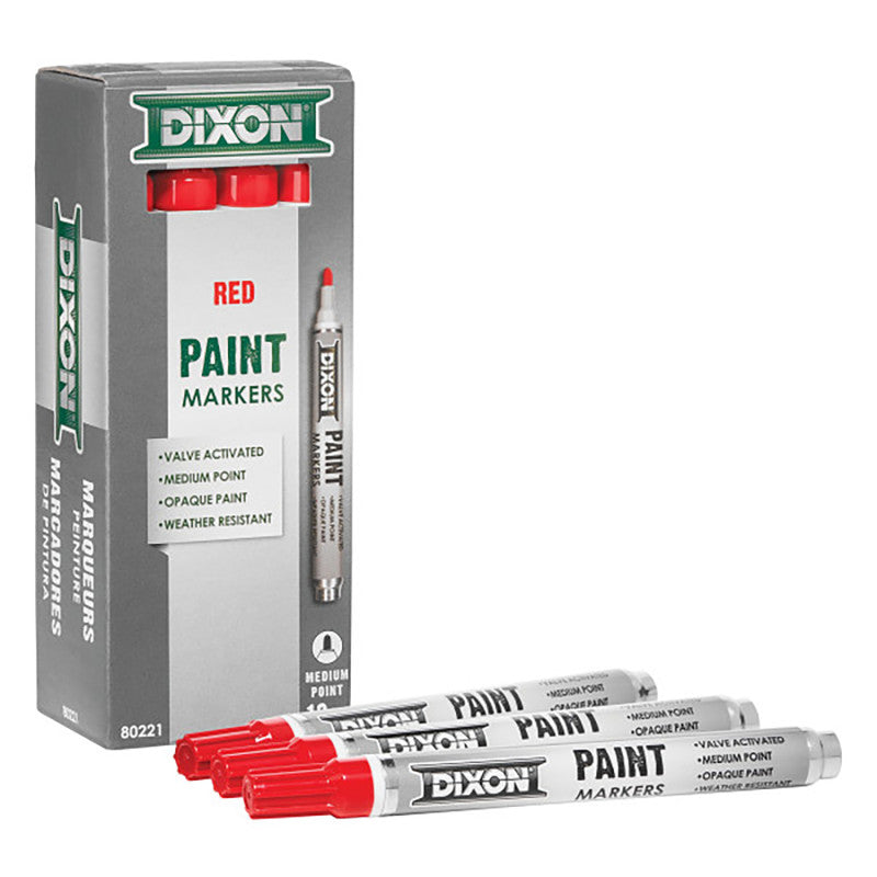 Medium Tip Paint Markers, Red, 12 Count
