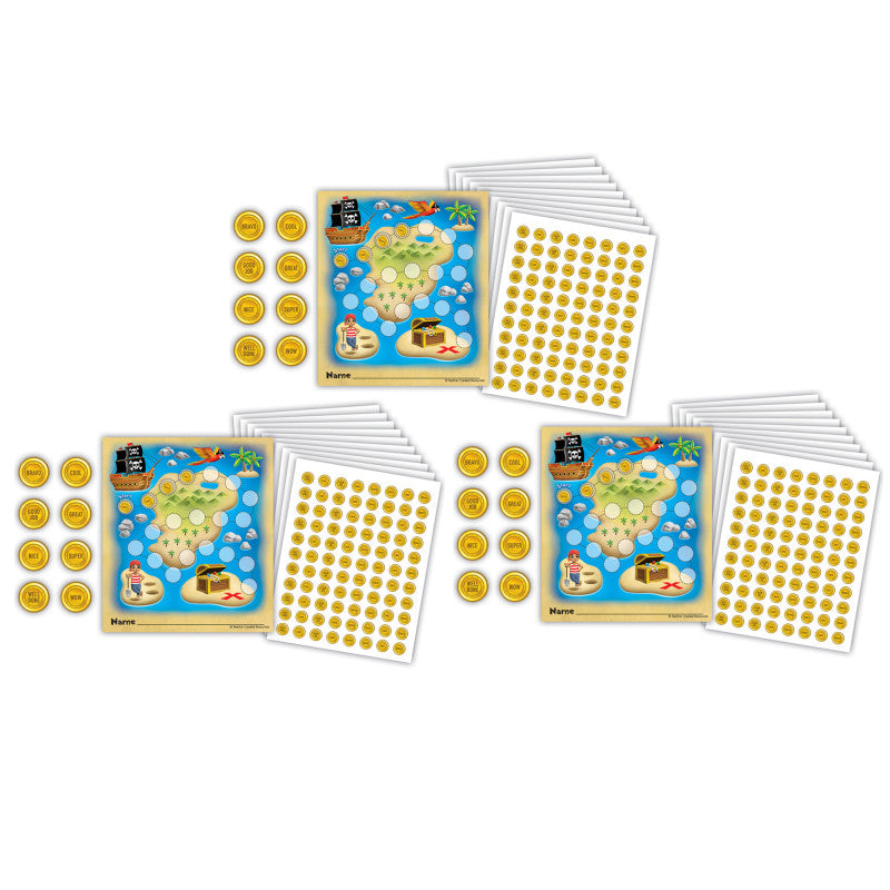 Treasure Hunt Reward Trackers with Stickers, 3 Packs