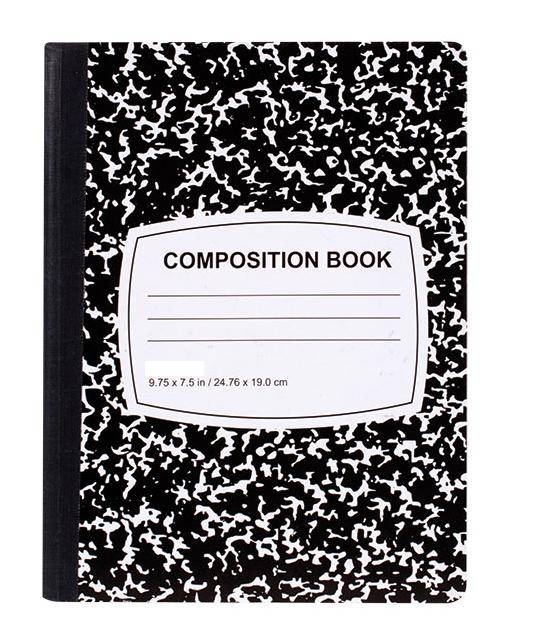 Hard Cover Ruled Composition Book, 150 Sheets, 9-3/4 x 7-1/2 Inches