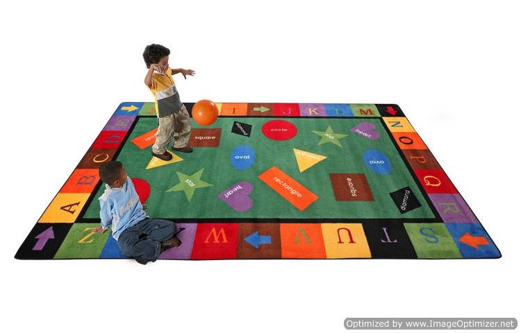 Simple Shapes Primary Colors Classroom Carpet