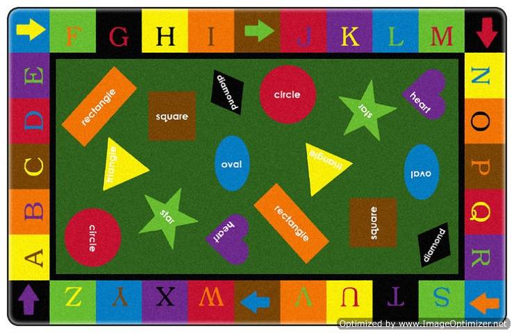 Simple Shapes Primary Colors Classroom Carpet