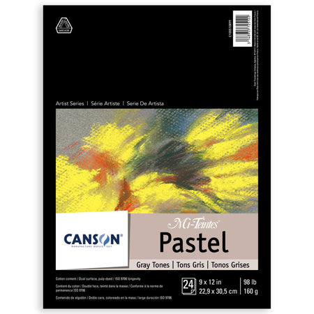 Artist Series Mi-Teintes Pastel Pad, Gray Tones, Foldover Binding, 24 Sheet, 9x12 inch, 1 Count
