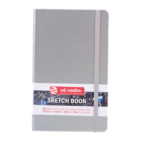 Sketchbook, 80 Sheets, 90lbs, Shiny Silver Cover, 5.1" x 8.3" 11785d4ee39eb4b6e8023c75ef20d8b470ba149c
