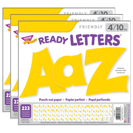 Yellow 4" Friendly Combo Ready Letters&reg;, 3 Packs