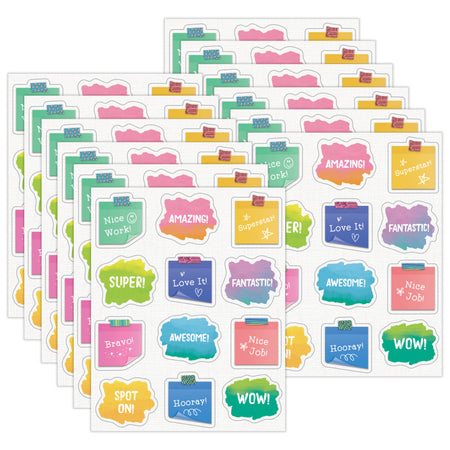Creatively Inspired Doodle Motivators Shape Stickers, 72 Per Pack, 12 Packs