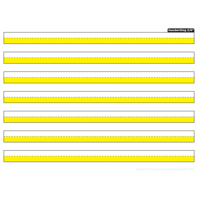 Smart Poly&reg; Single Sided PosterMat Pals&reg; Space Savers, 3/4" Handwriting Highlighted Yellow, 13" x 9.5"