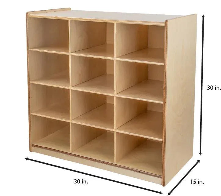 (12) Cubby Storage with Assorted Pastel Trays