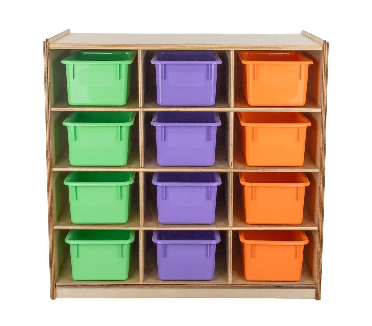 (12) Cubby Storage with Assorted Pastel Trays