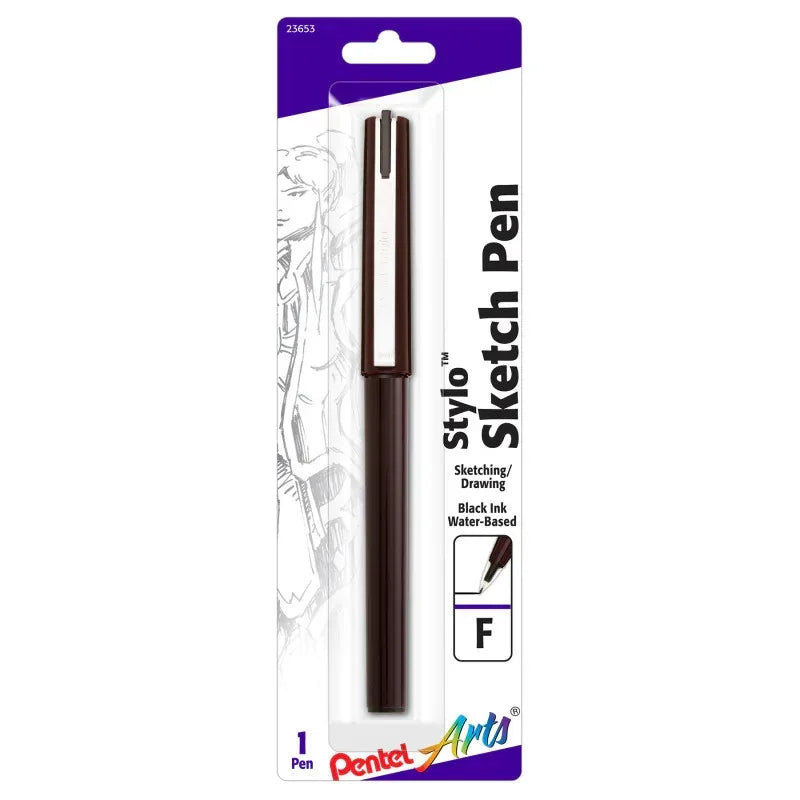 Stylo Sketch Pen, Fine Tip, Black Ink, 1-Pack