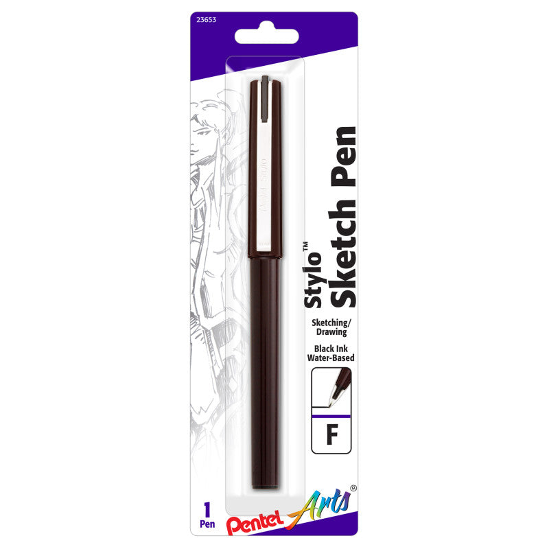 Stylo Sketch Pen, Fine Tip, Black Ink, 1-Pack