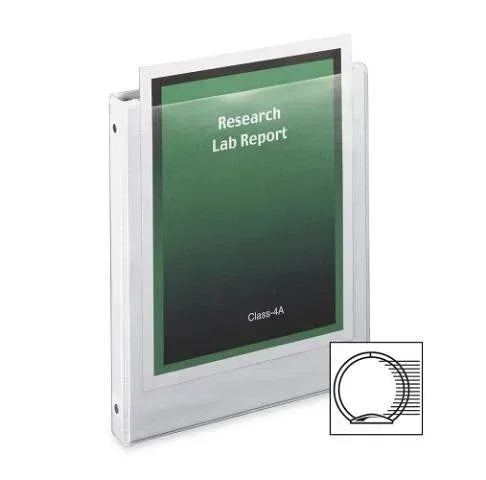 Basic Value ClearVue Round Ring Binder, 1.5-Inch White