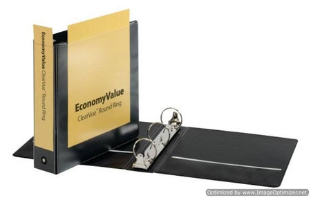 Basic Value ClearVue Round Ring Binder, 1" Black